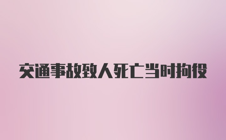 交通事故致人死亡当时拘役