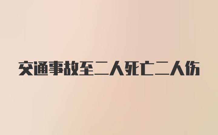 交通事故至二人死亡二人伤