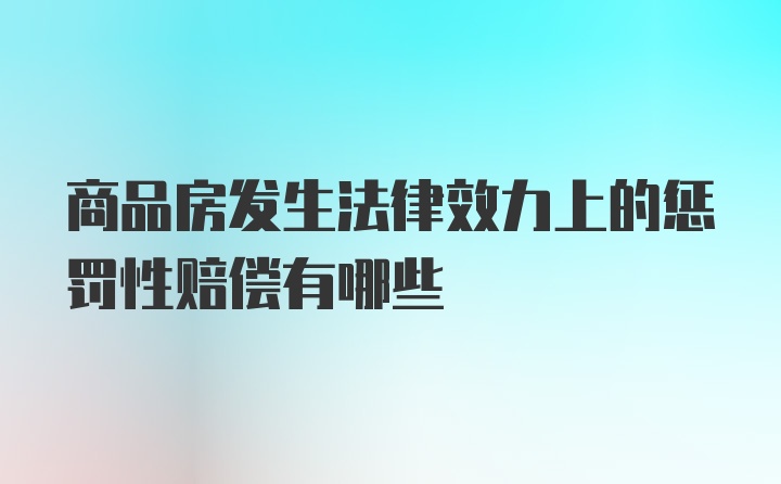 商品房发生法律效力上的惩罚性赔偿有哪些