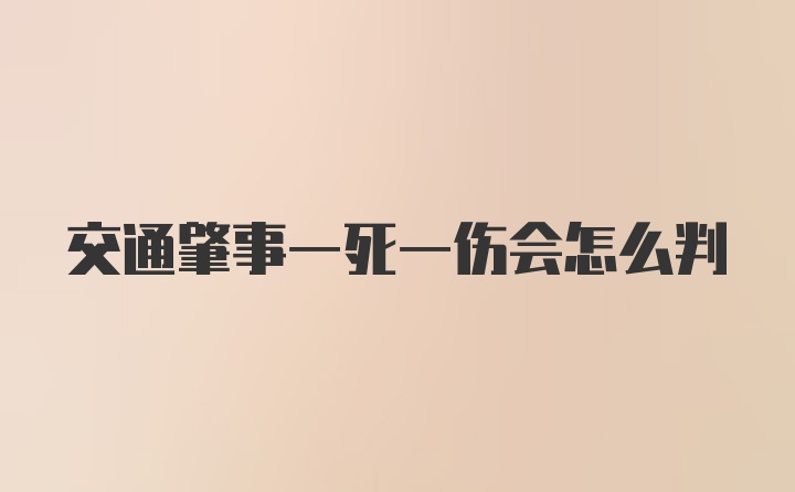 交通肇事一死一伤会怎么判