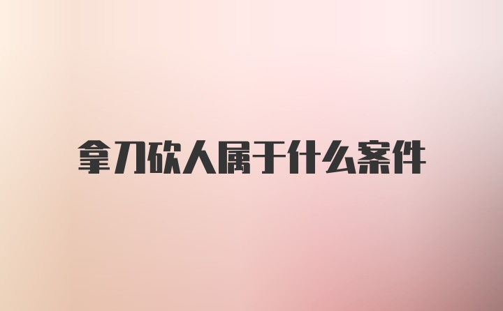 拿刀砍人属于什么案件