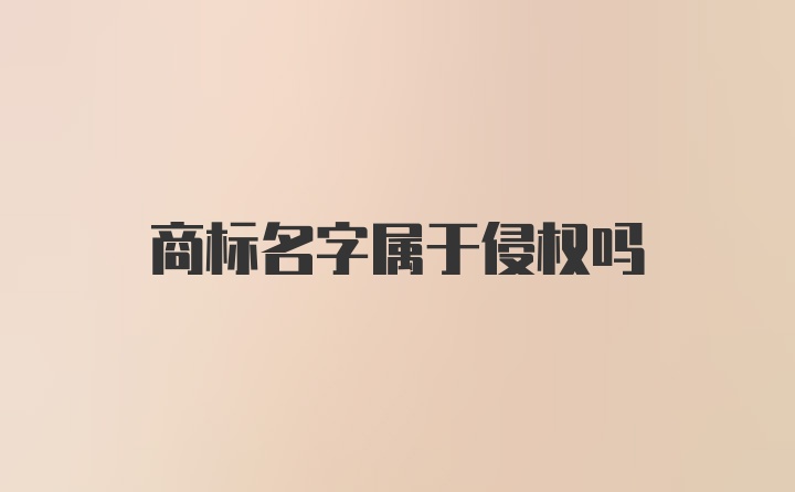 商标名字属于侵权吗