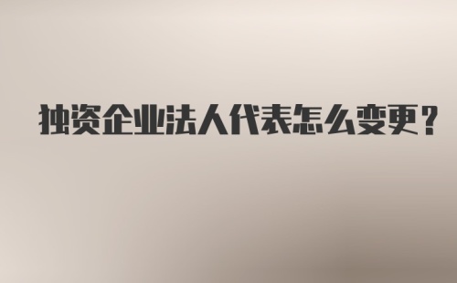 独资企业法人代表怎么变更？