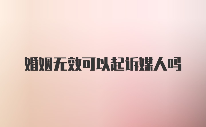 婚姻无效可以起诉媒人吗