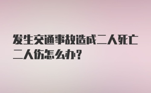 发生交通事故造成二人死亡二人伤怎么办？