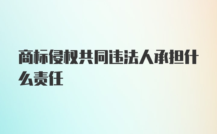 商标侵权共同违法人承担什么责任