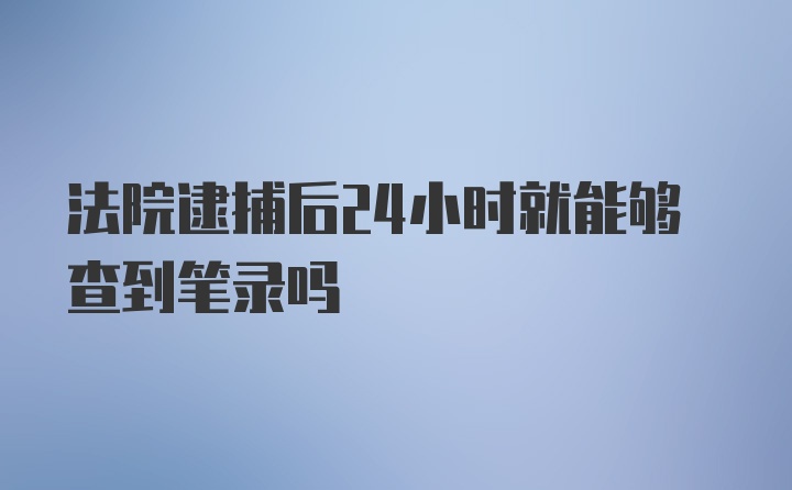 法院逮捕后24小时就能够查到笔录吗