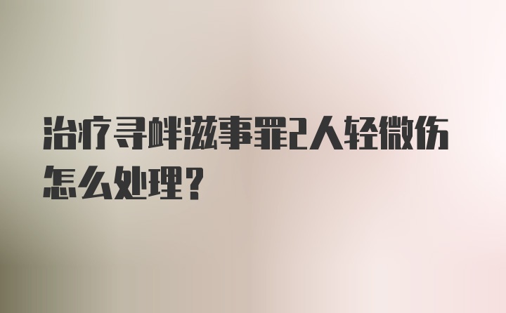 治疗寻衅滋事罪2人轻微伤怎么处理？