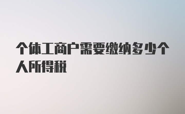 个体工商户需要缴纳多少个人所得税