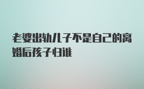 老婆出轨儿子不是自己的离婚后孩子归谁