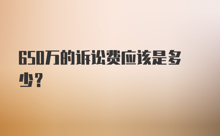 650万的诉讼费应该是多少？