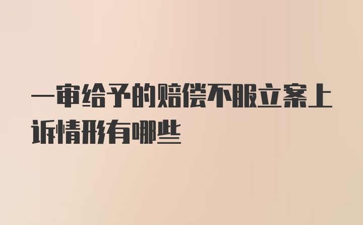 一审给予的赔偿不服立案上诉情形有哪些