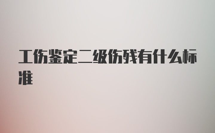 工伤鉴定二级伤残有什么标准