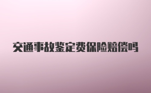 交通事故鉴定费保险赔偿吗