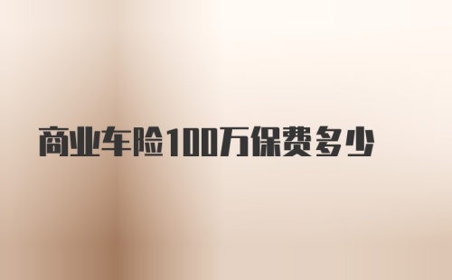 商业车险100万保费多少