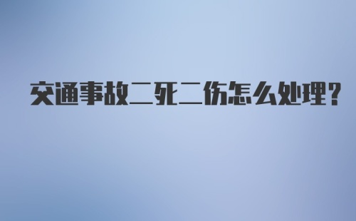 交通事故二死二伤怎么处理？