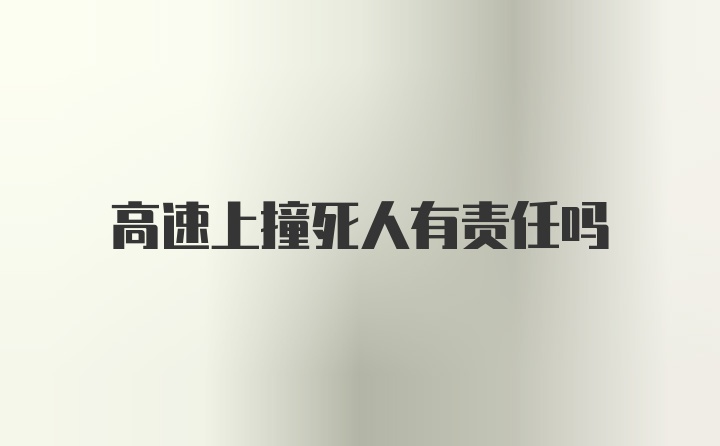 高速上撞死人有责任吗