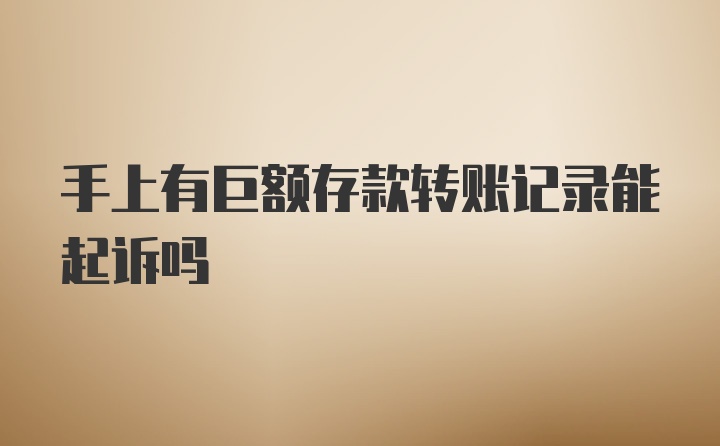 手上有巨额存款转账记录能起诉吗