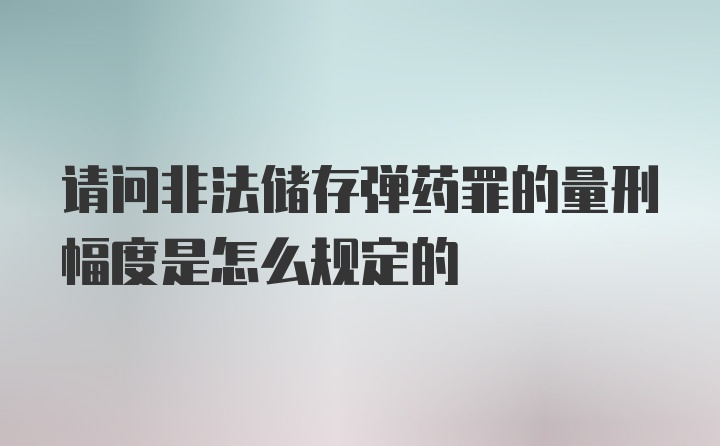 请问非法储存弹药罪的量刑幅度是怎么规定的