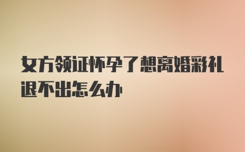 女方领证怀孕了想离婚彩礼退不出怎么办