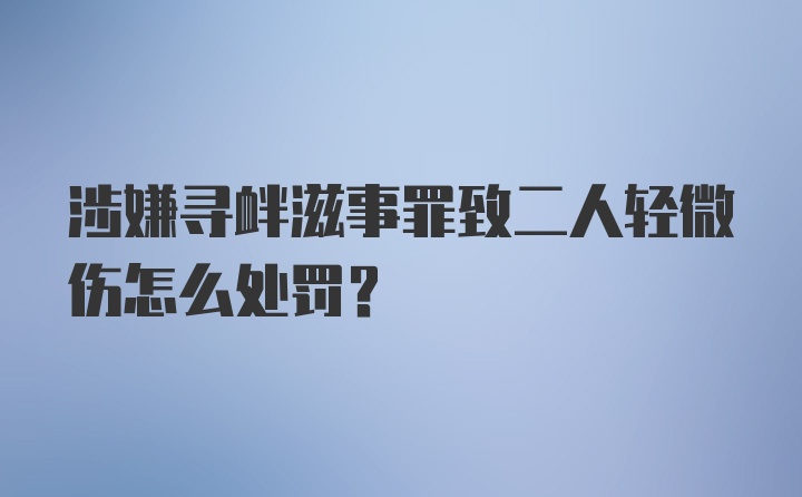 涉嫌寻衅滋事罪致二人轻微伤怎么处罚？