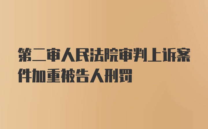 第二审人民法院审判上诉案件加重被告人刑罚