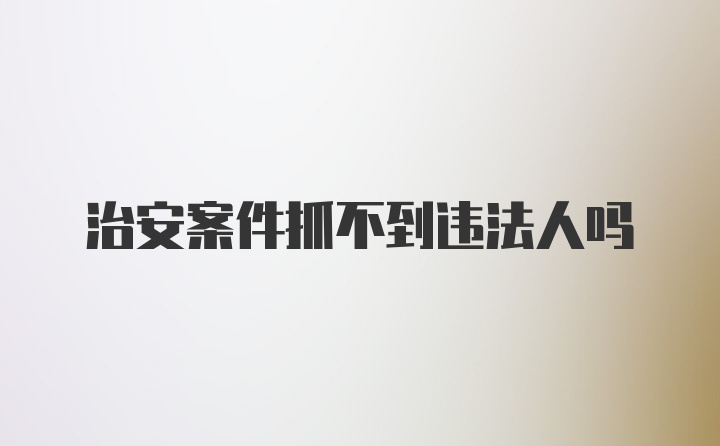 治安案件抓不到违法人吗