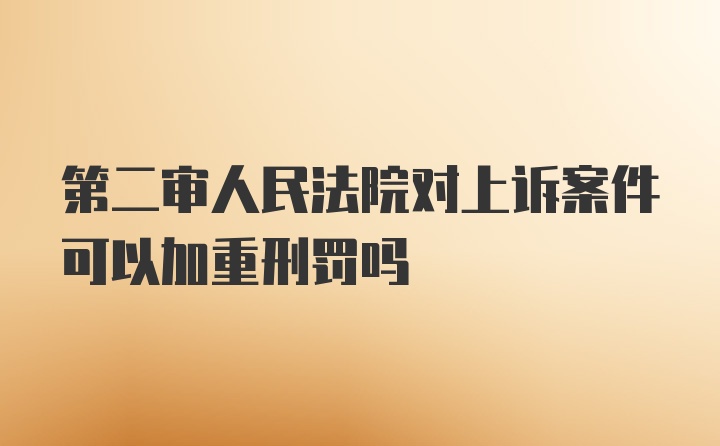 第二审人民法院对上诉案件可以加重刑罚吗