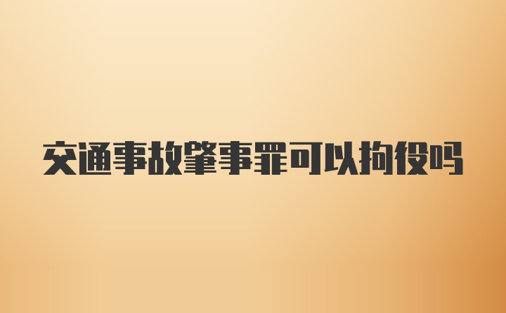 交通事故肇事罪可以拘役吗