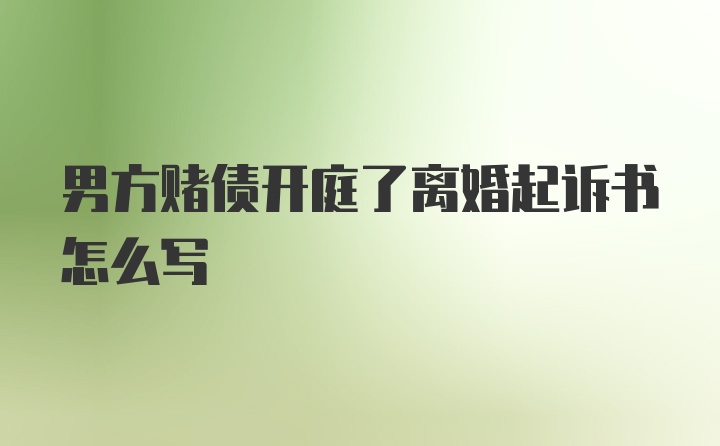 男方赌债开庭了离婚起诉书怎么写