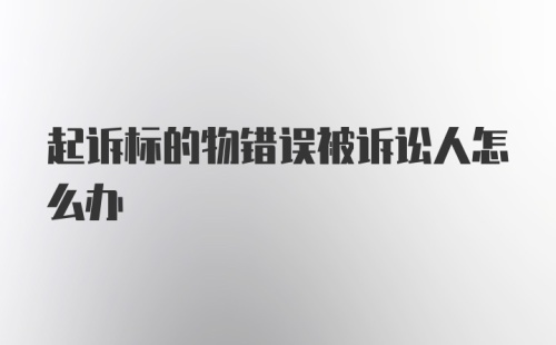 起诉标的物错误被诉讼人怎么办