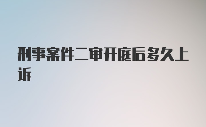 刑事案件二审开庭后多久上诉