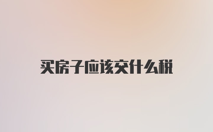 买房子应该交什么税