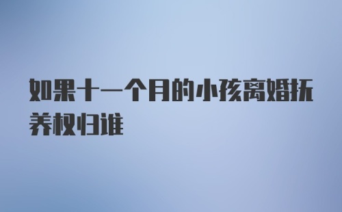 如果十一个月的小孩离婚抚养权归谁