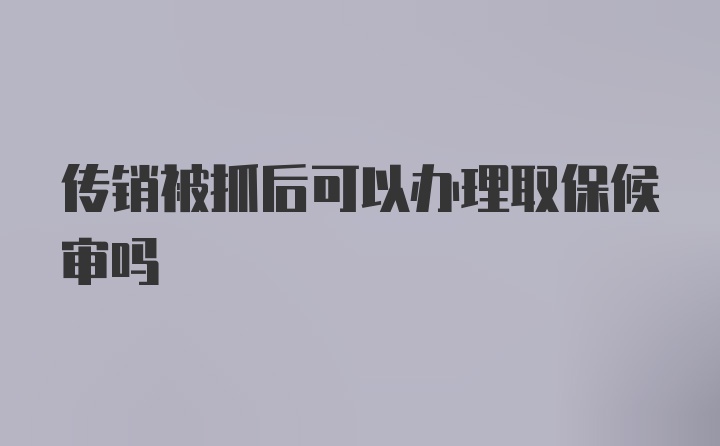 传销被抓后可以办理取保候审吗