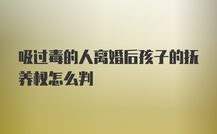 吸过毒的人离婚后孩子的抚养权怎么判