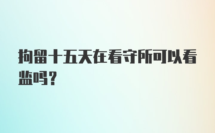 拘留十五天在看守所可以看监吗?