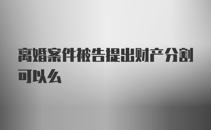 离婚案件被告提出财产分割可以么