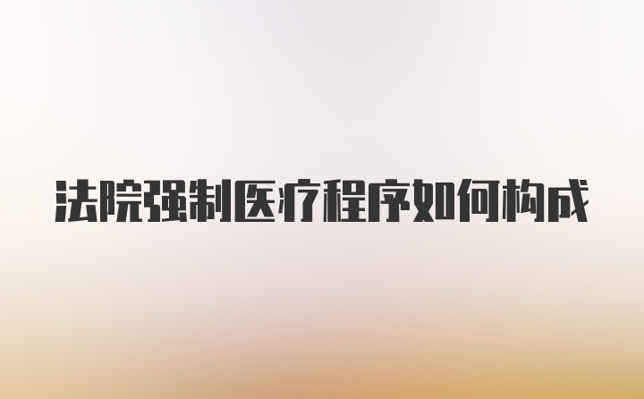 法院强制医疗程序如何构成