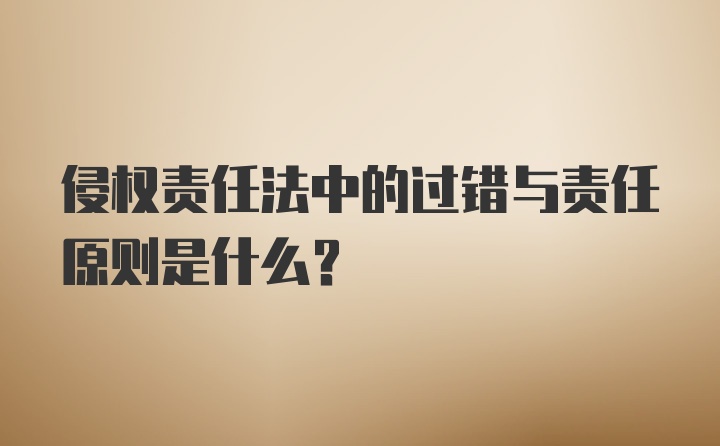 侵权责任法中的过错与责任原则是什么？