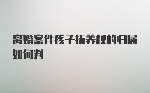 离婚案件孩子抚养权的归属如何判