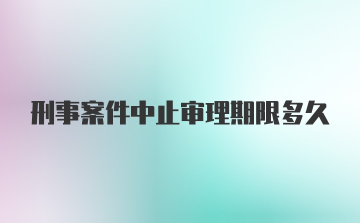 刑事案件中止审理期限多久