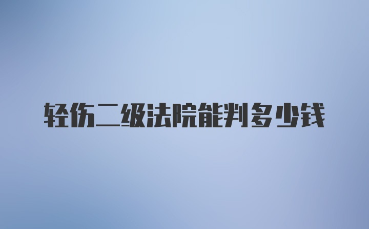 轻伤二级法院能判多少钱