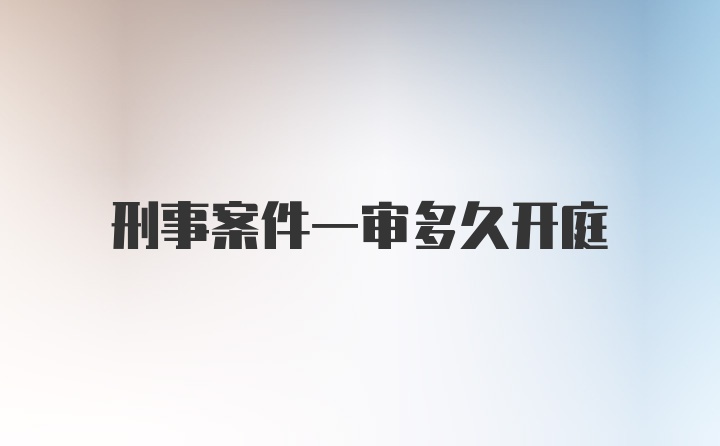 刑事案件一审多久开庭