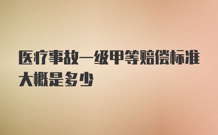 医疗事故一级甲等赔偿标准大概是多少