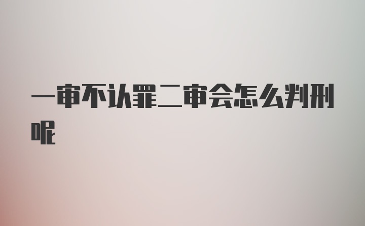 一审不认罪二审会怎么判刑呢