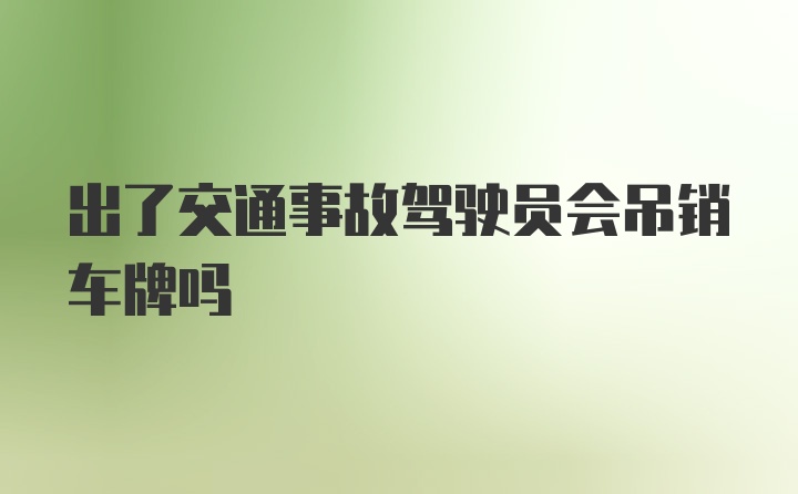 出了交通事故驾驶员会吊销车牌吗