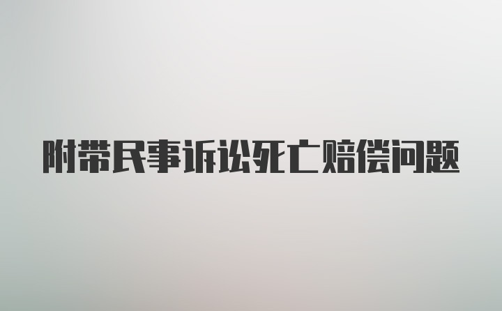 附带民事诉讼死亡赔偿问题