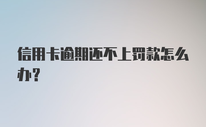 信用卡逾期还不上罚款怎么办？