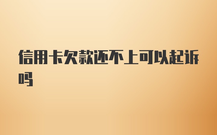 信用卡欠款还不上可以起诉吗